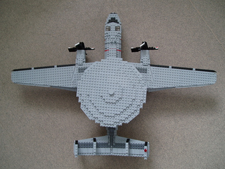 Illustration for article titled Giant LEGO B-1B Bomber Escorted by Fighters, Hawkeye Aircraft